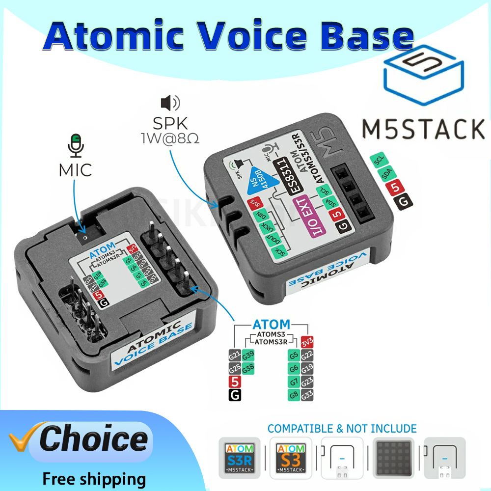 M5Stack - وحدة M5Stack Atomic Voice Base ES8311