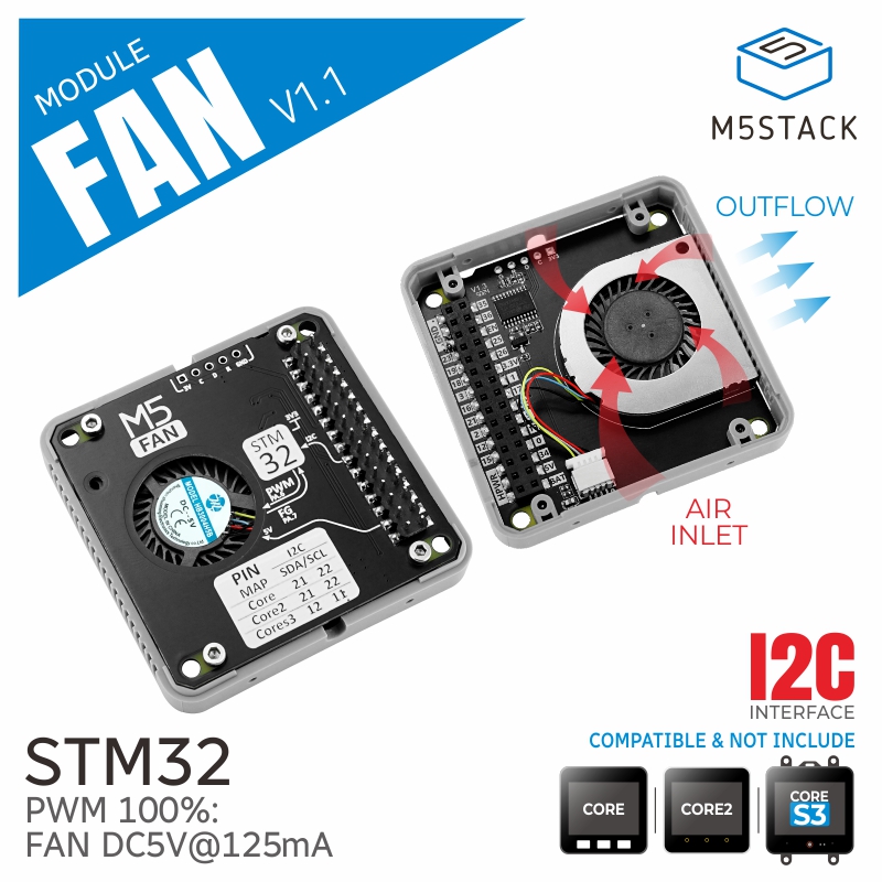 M5Stack - وحدة المروحة الرسمية M5Stack v1.1(STM32F030)