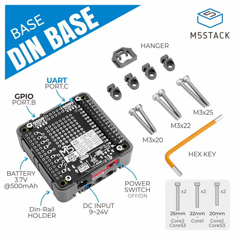 قاعدة M5Stack الرسمية Din مع ب - مراجعة M5Stack وسعره